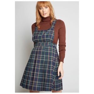 ModCloth “Jumper Right In” plaid jumper dress